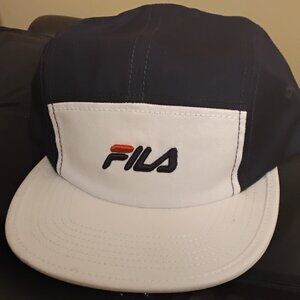 Fila Men's White and Navy Hat